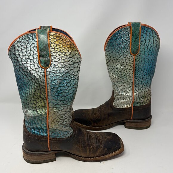 Ariat Gringa Western Boots 7 rainbow fishscale iridescent - Picture 6 of 13